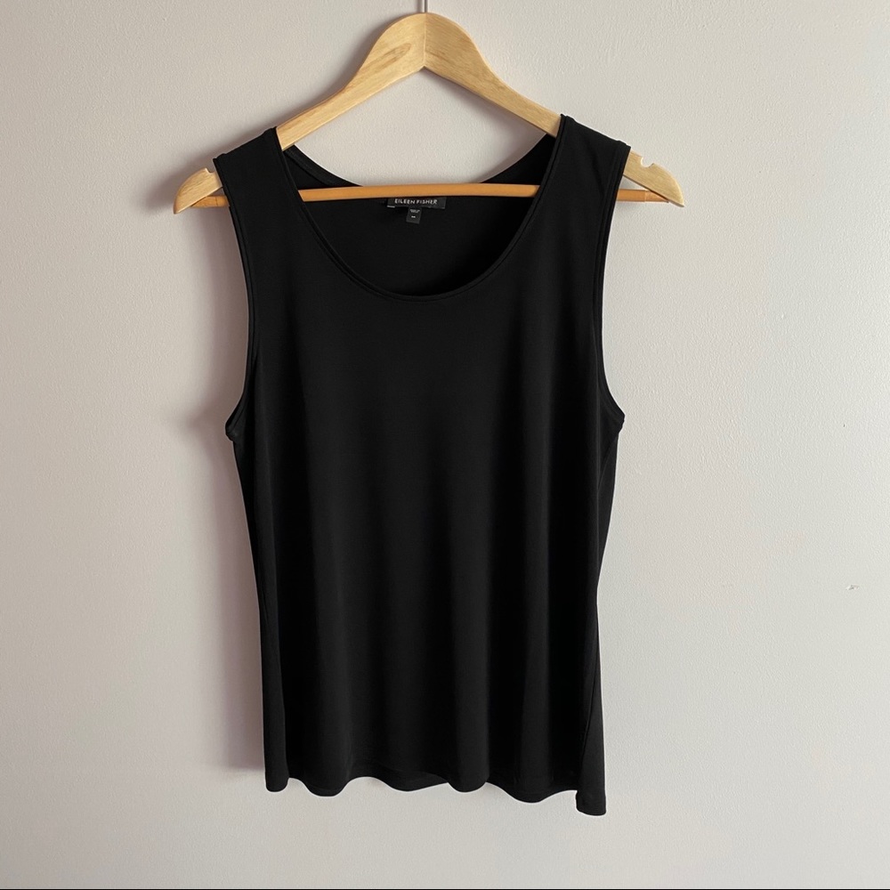 Eileen Fisher Black 100% Silk Tank, size medium